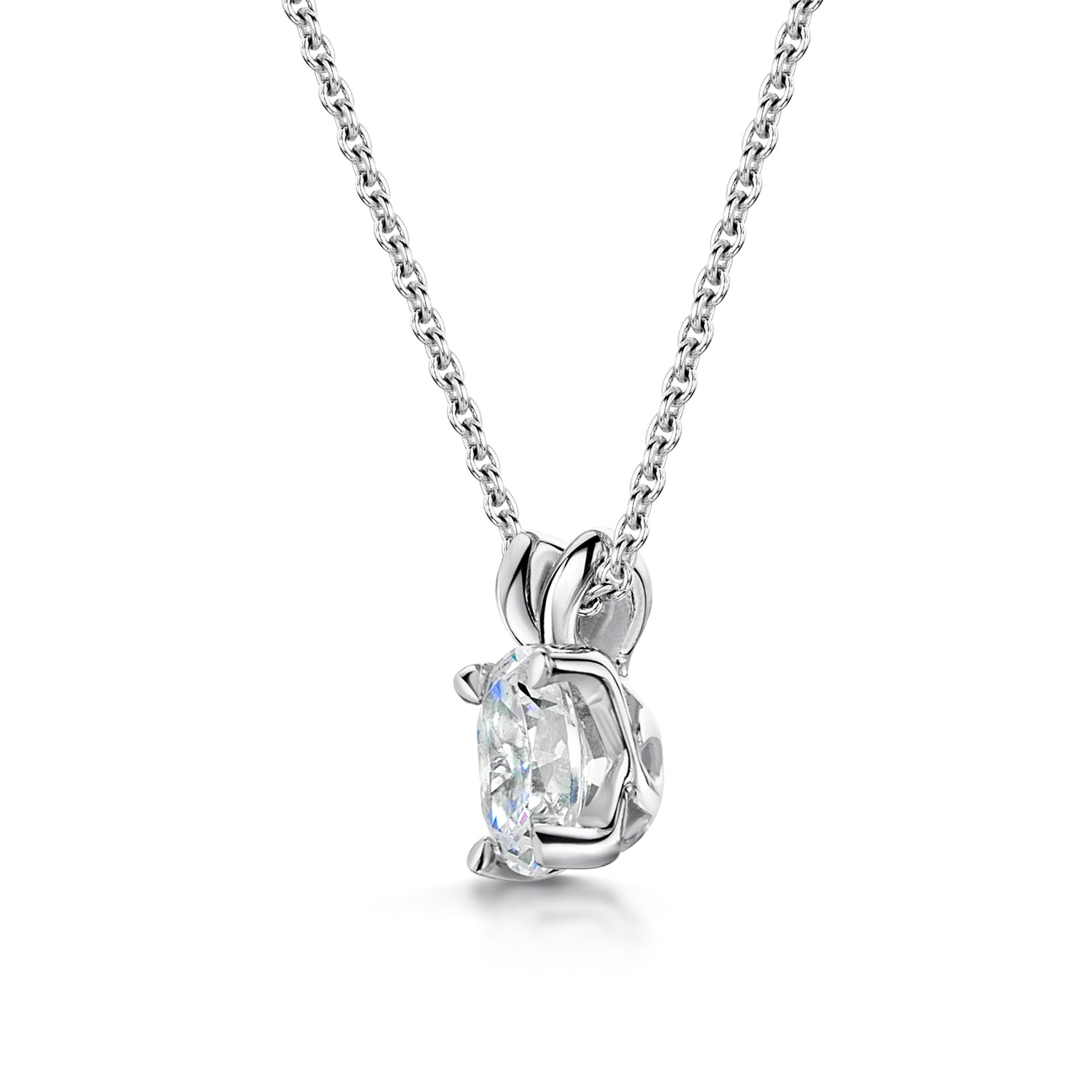 Oval Diamond Pendant Split Bail