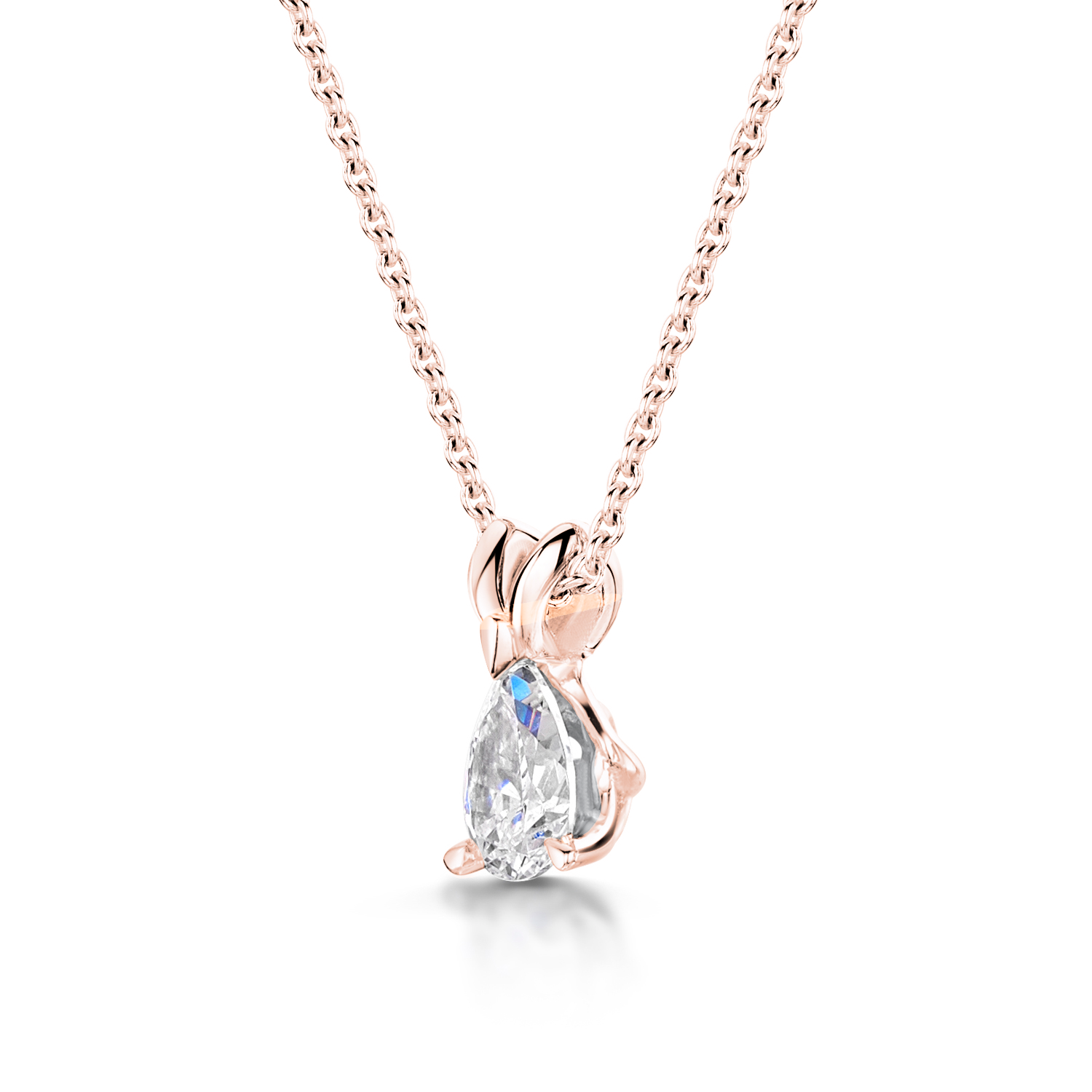 Pear Diamond Pendant Split Bail