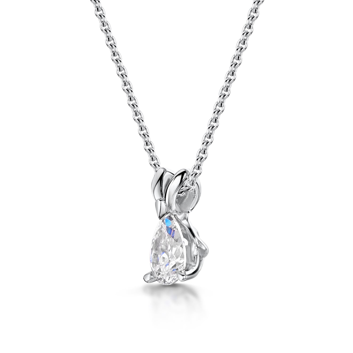 Pear Diamond Pendant Split Bail