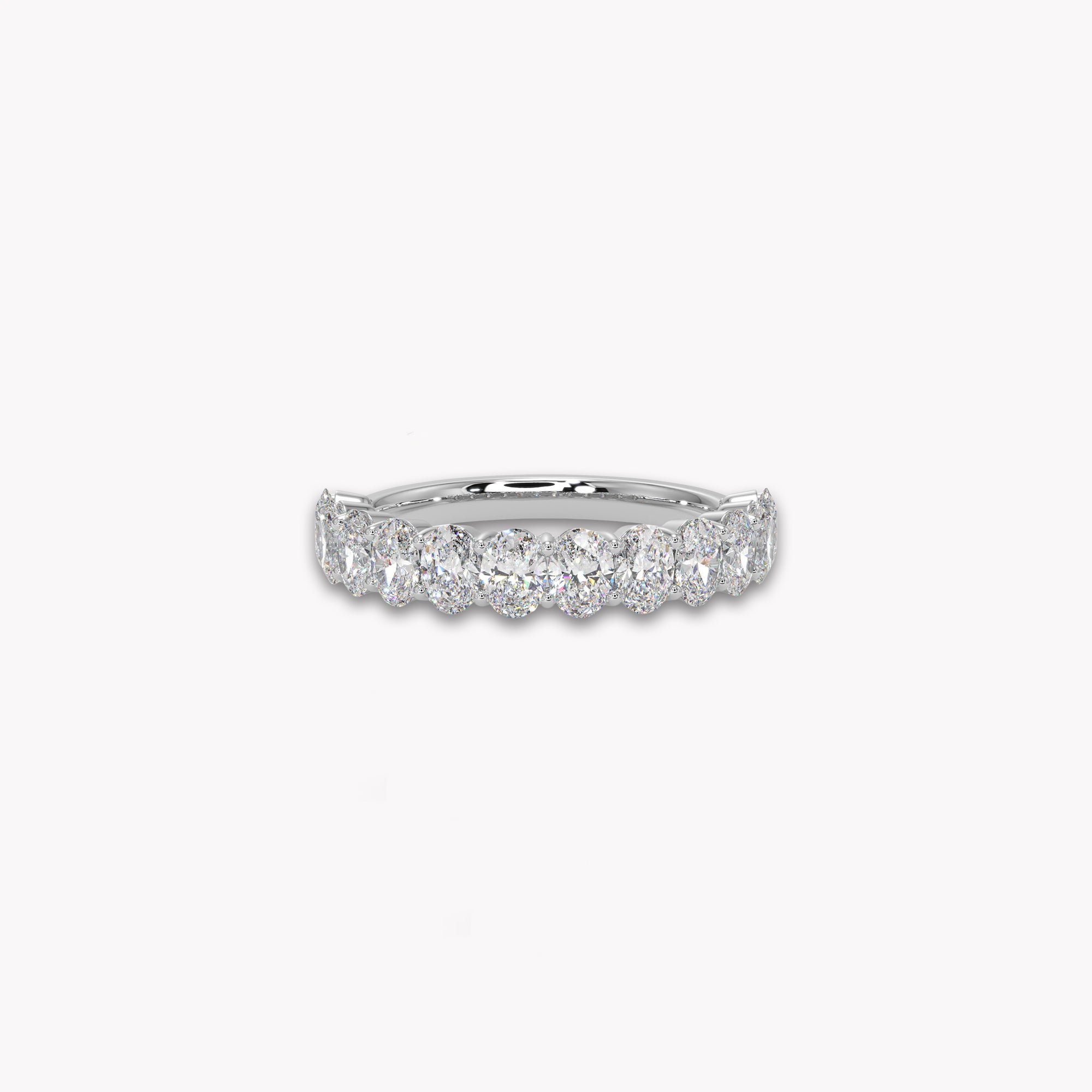 Oval Diamond Half Eternity Band
