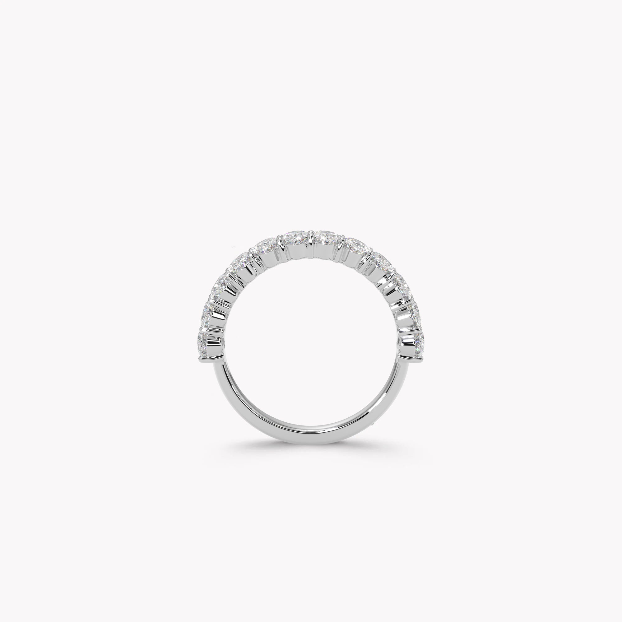 Oval Diamond Half Eternity Band