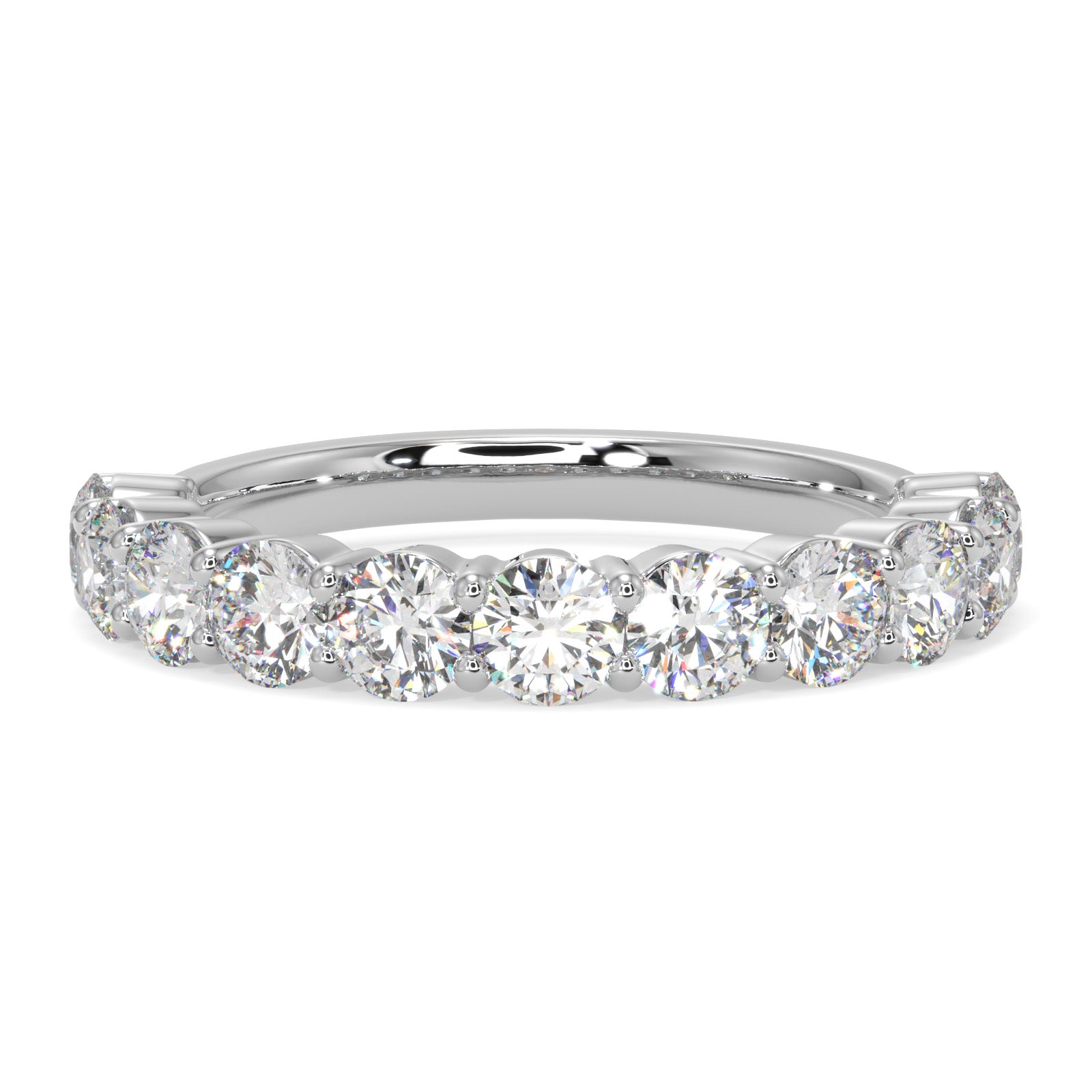 Round Diamond Half Eternity Band