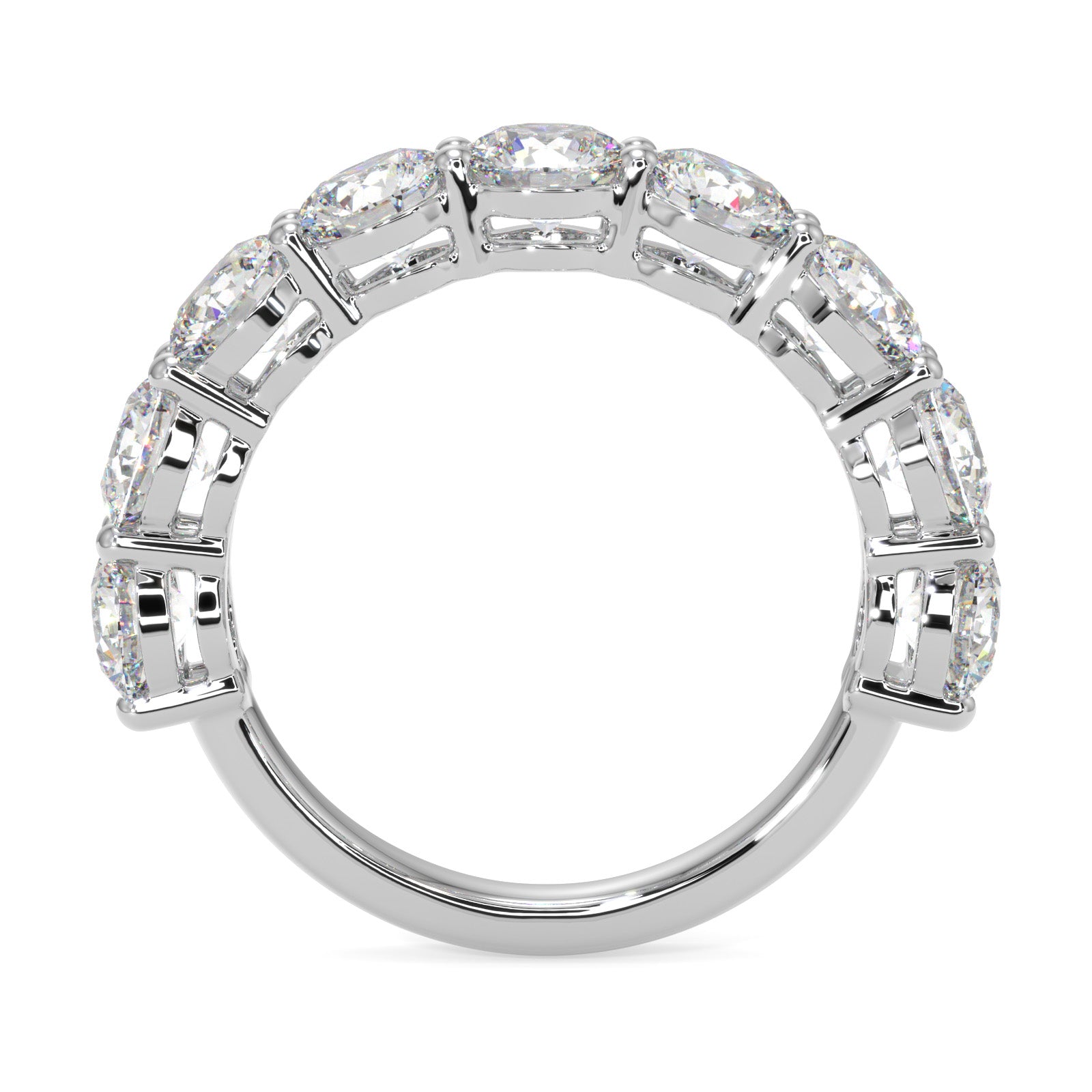 Round Diamond Half Eternity Band