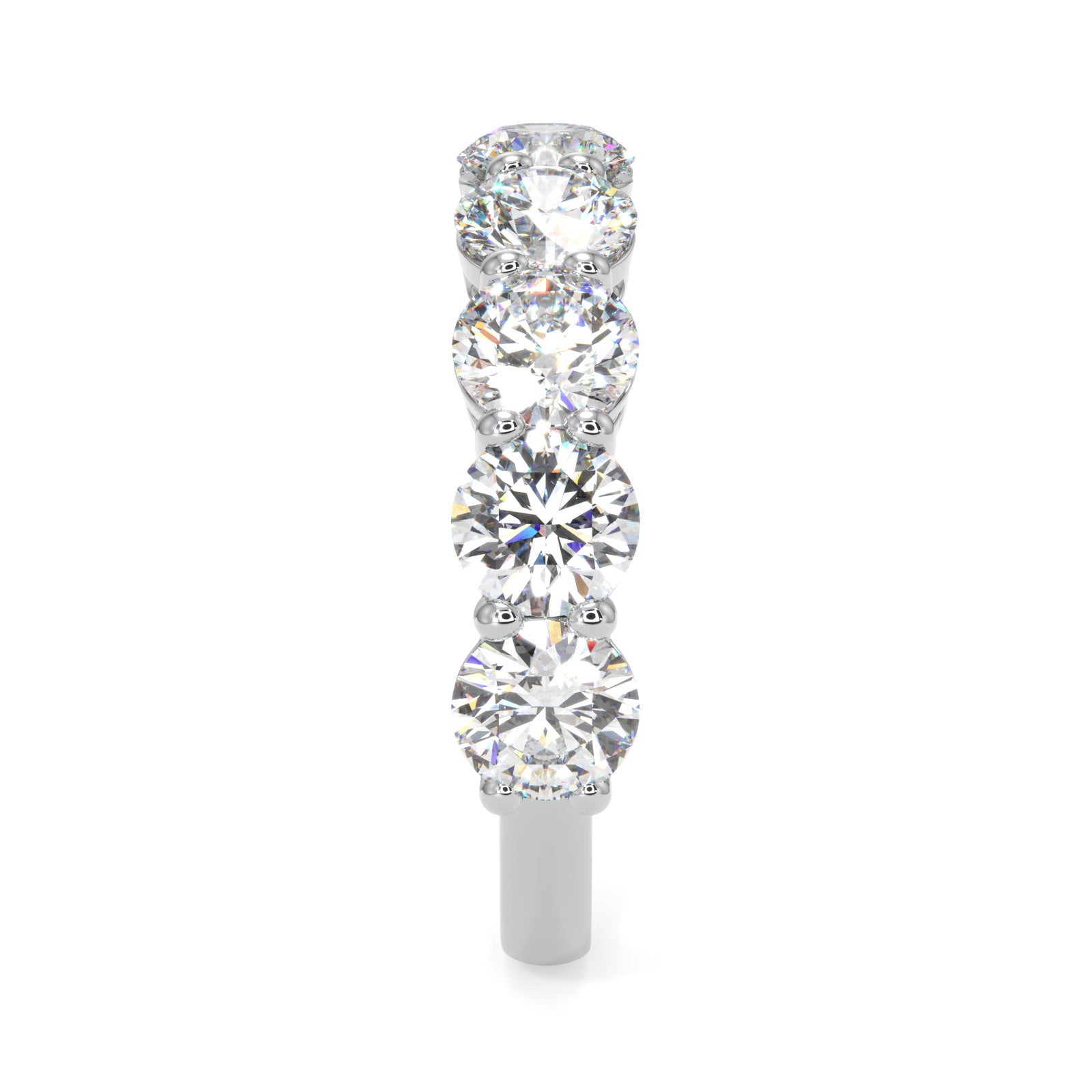 Round Diamond Half Eternity Band