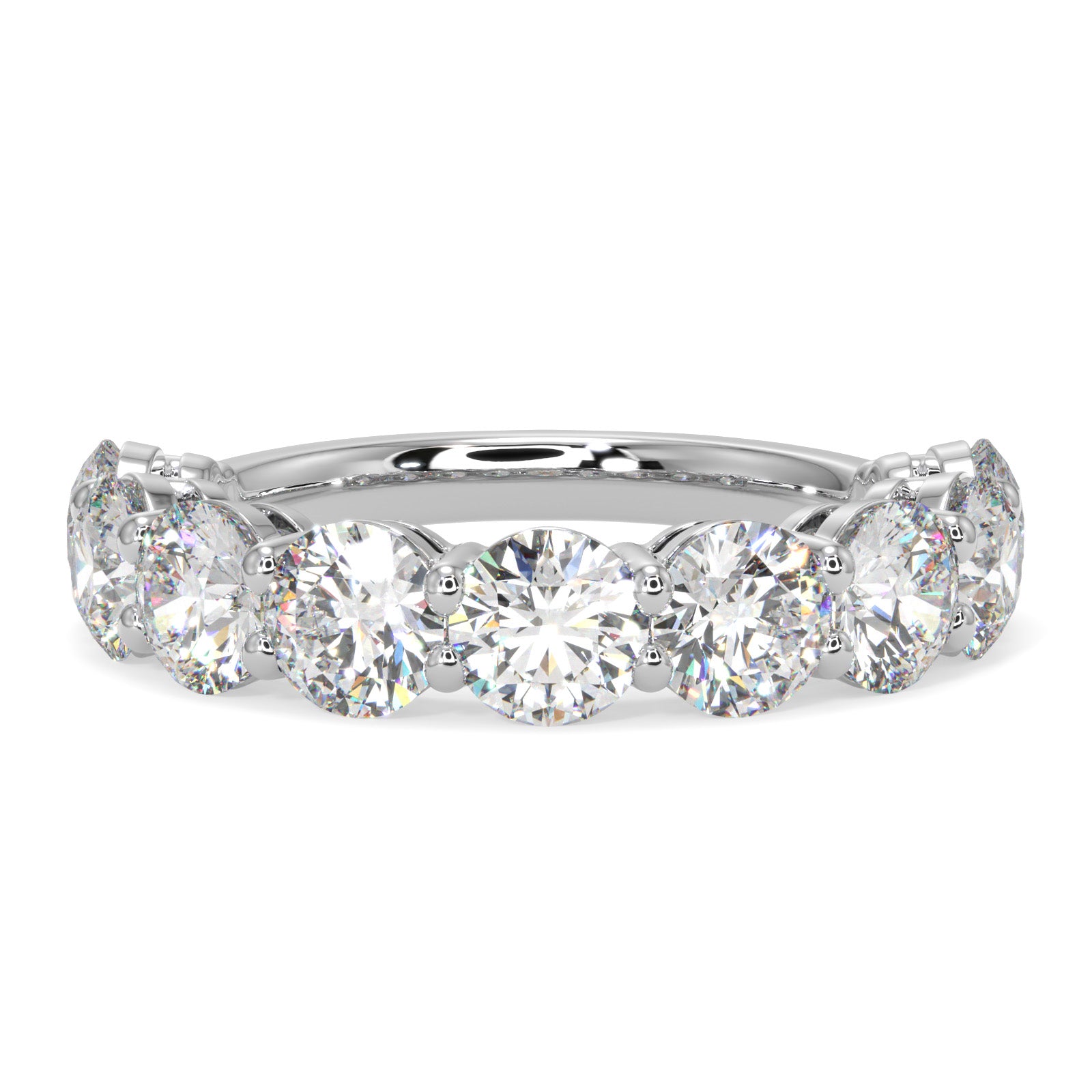 Round Diamond Half Eternity Band