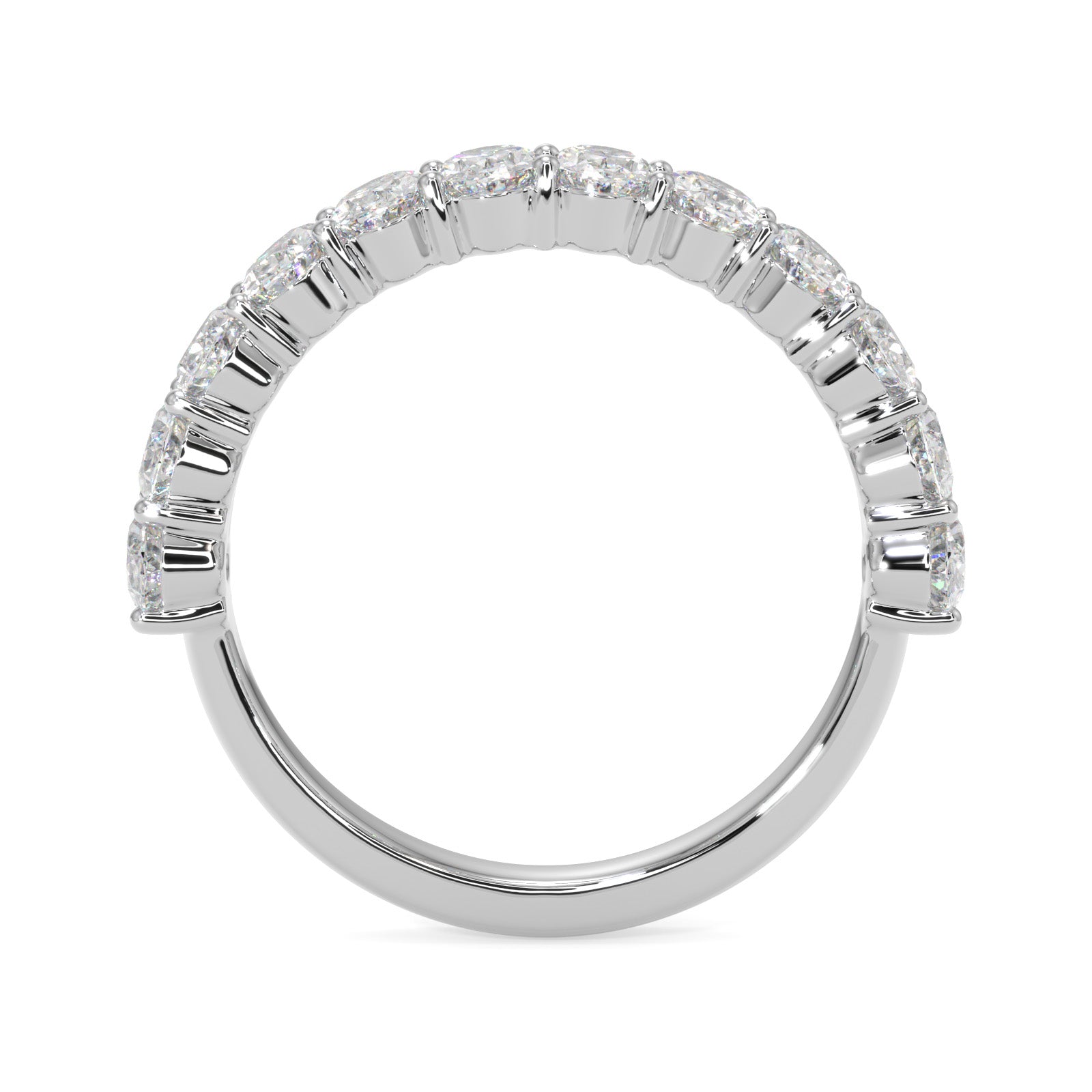 Oval Diamond Half Eternity Band