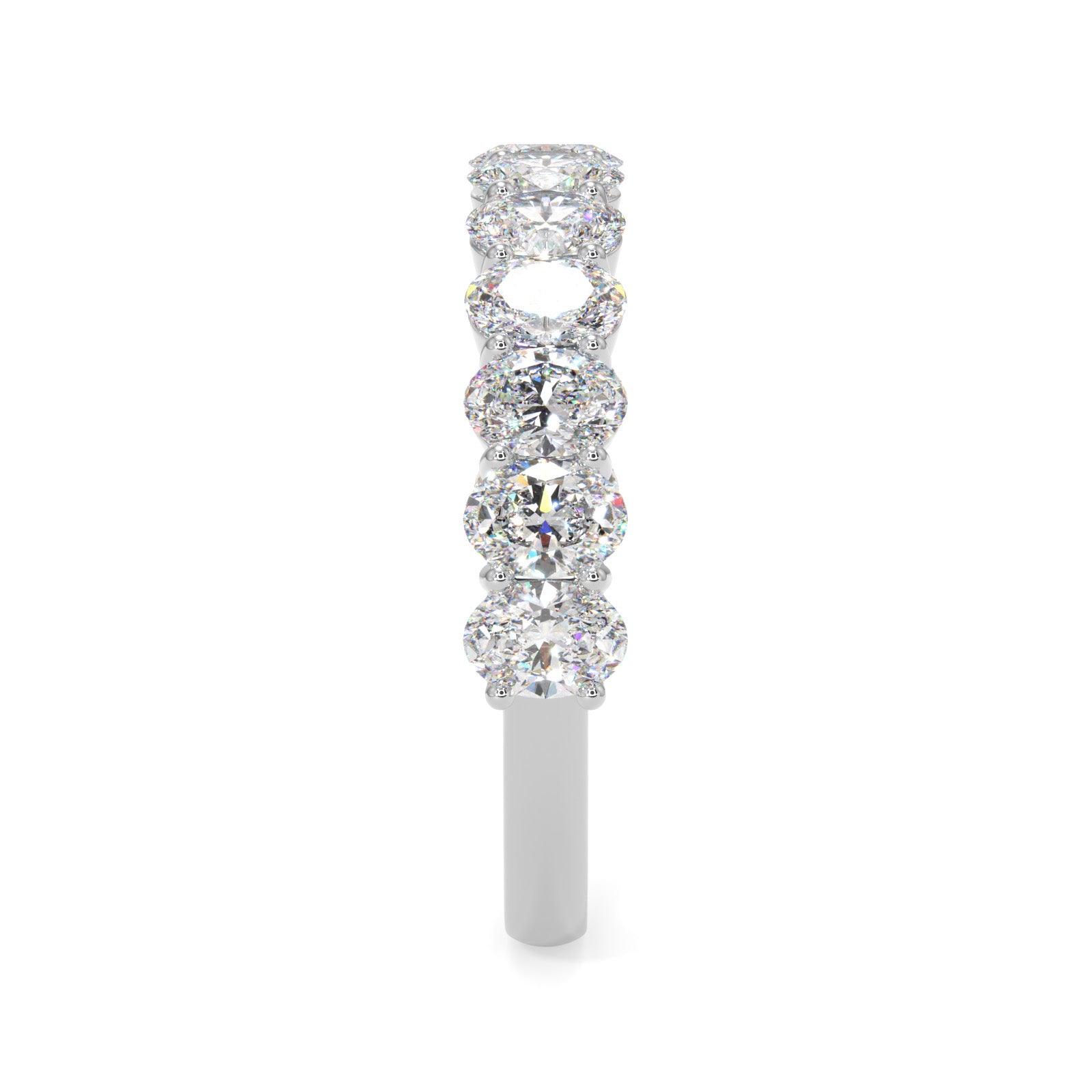 Oval Diamond Half Eternity Band