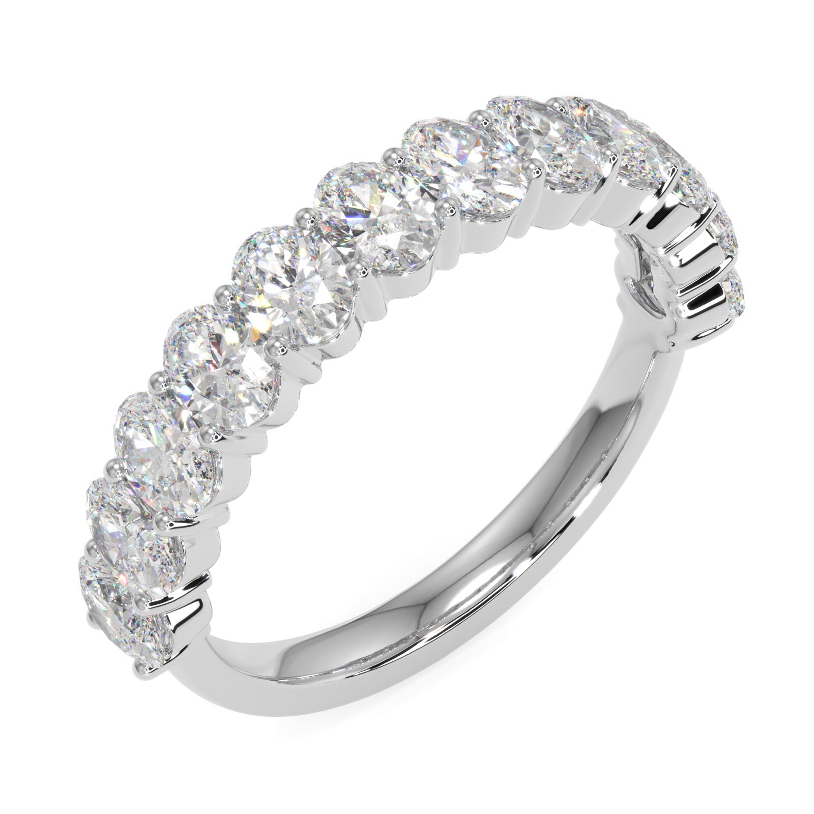 Oval Diamond Half Eternity Band
