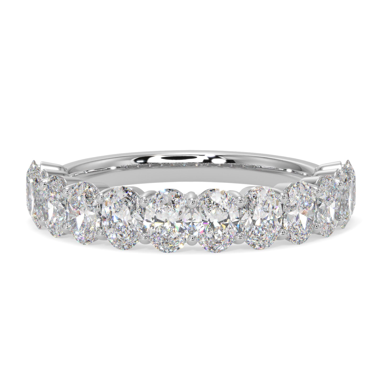 Oval Diamond Half Eternity Band
