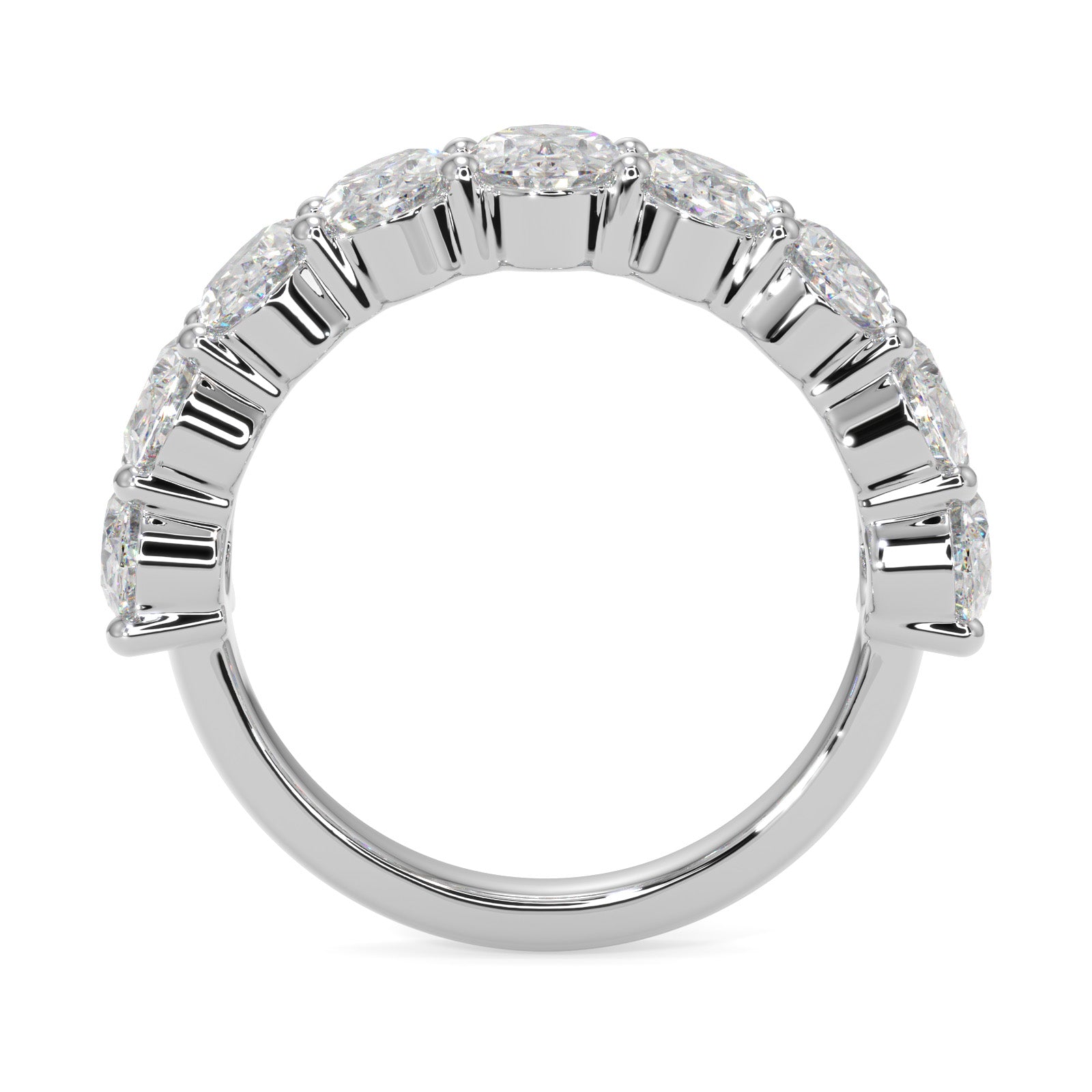 Oval Diamond Half Eternity Band