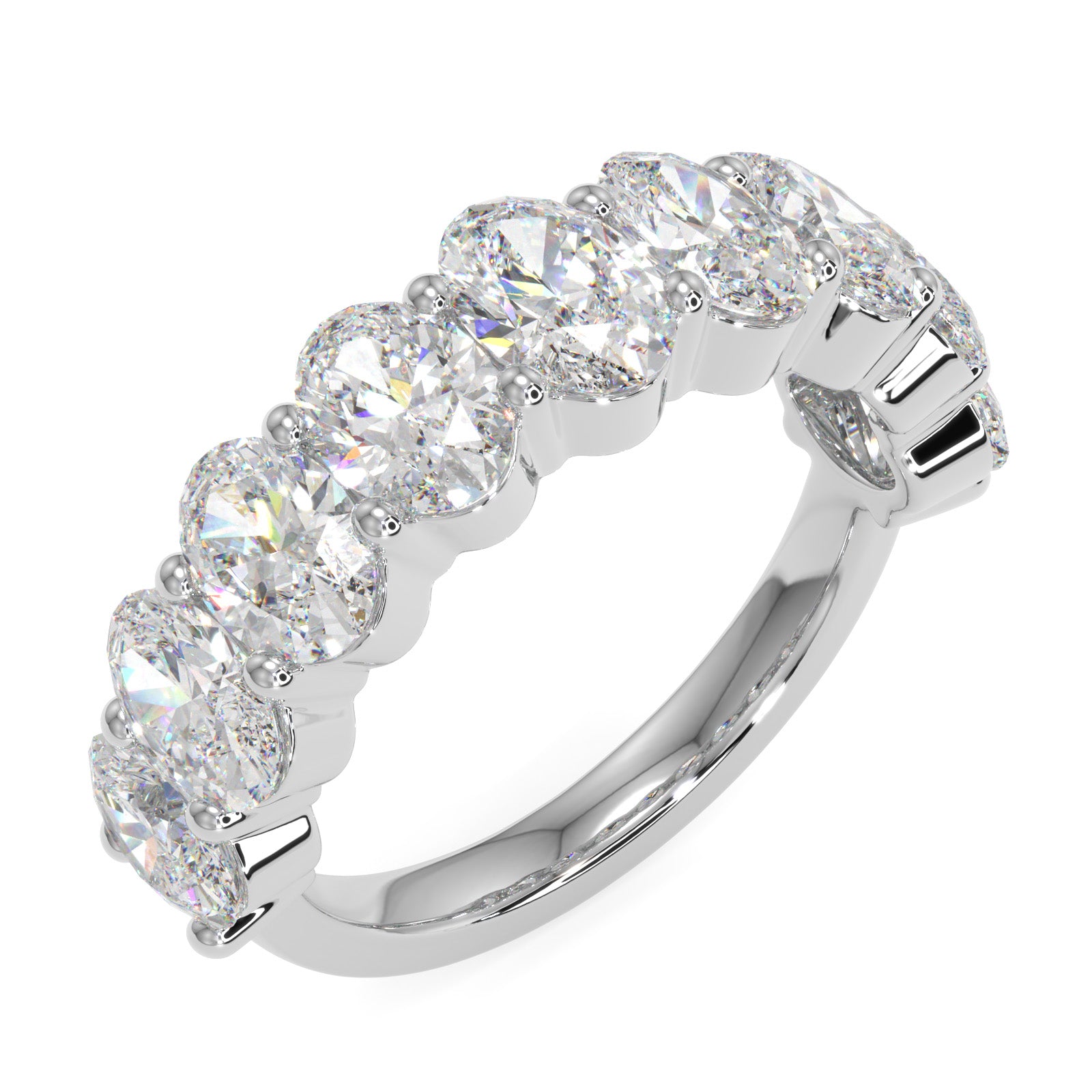 Oval Diamond Half Eternity Band