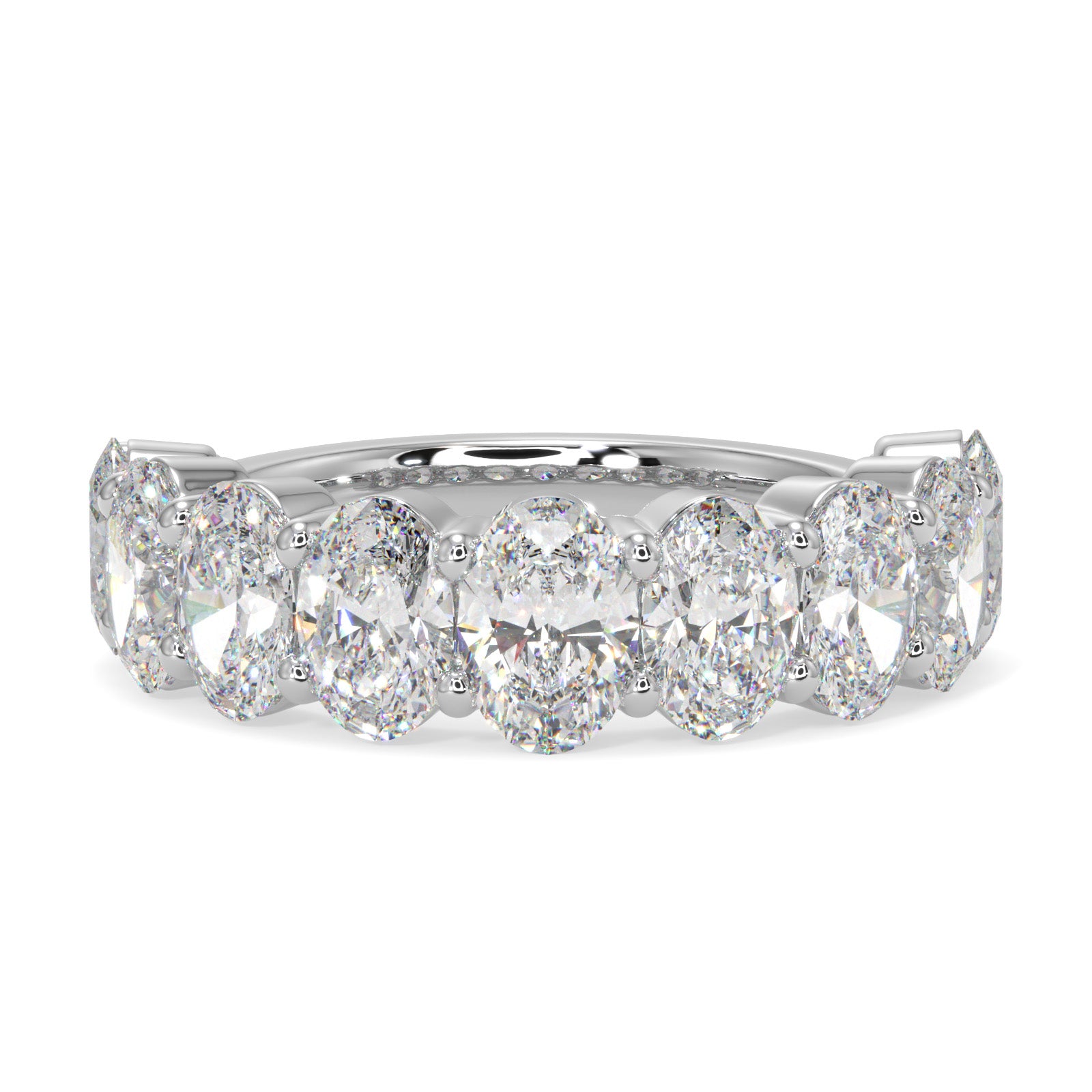 Oval Diamond Half Eternity Band