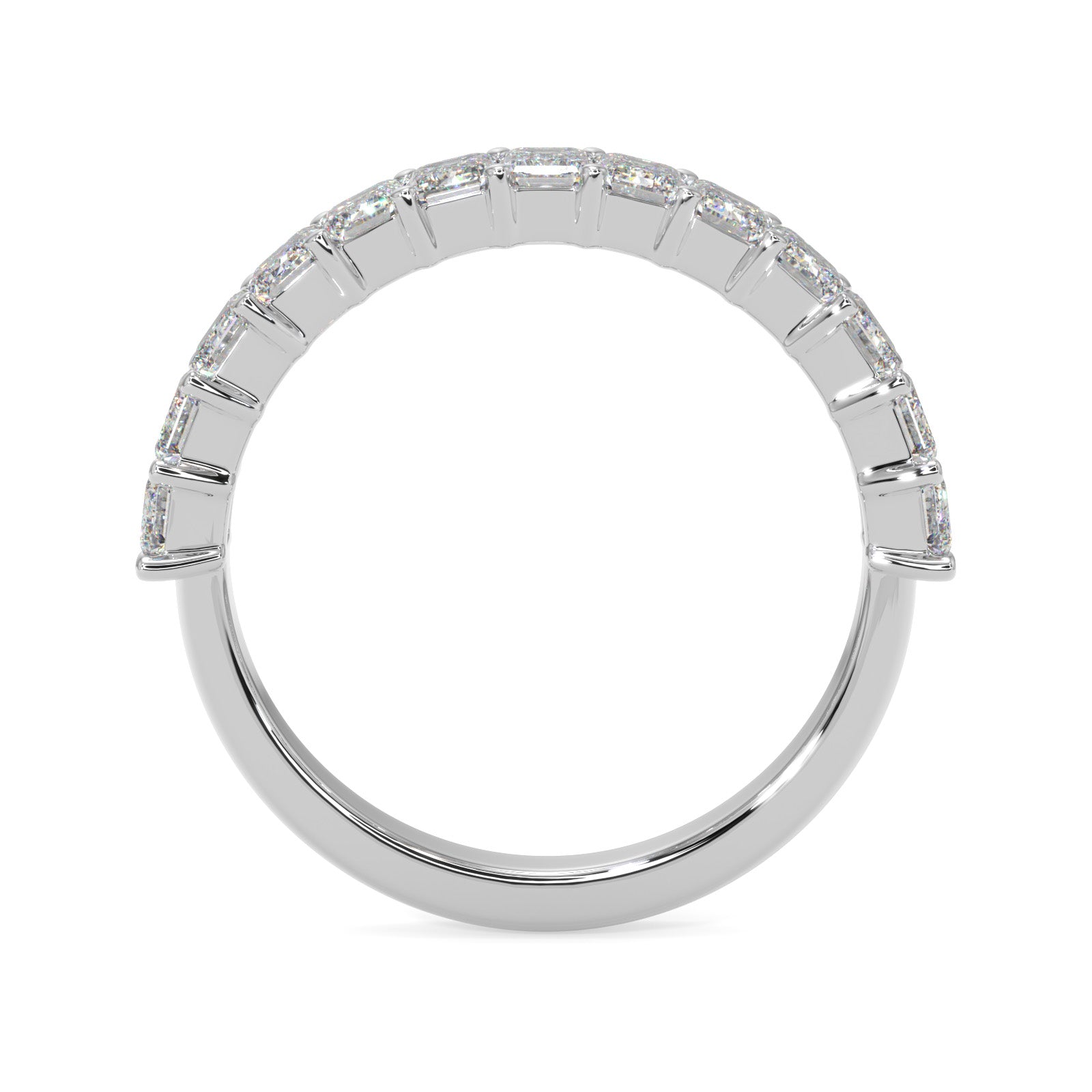 Emerald Cut Diamond Half Eternity Band