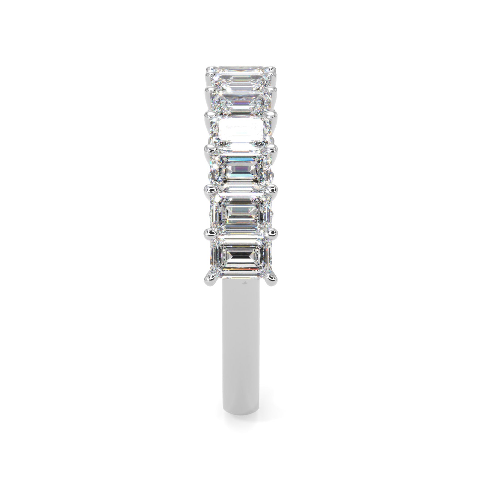 Emerald Cut Diamond Half Eternity Band