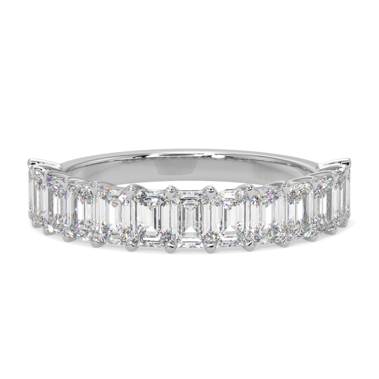 Emerald Cut Diamond Half Eternity Band