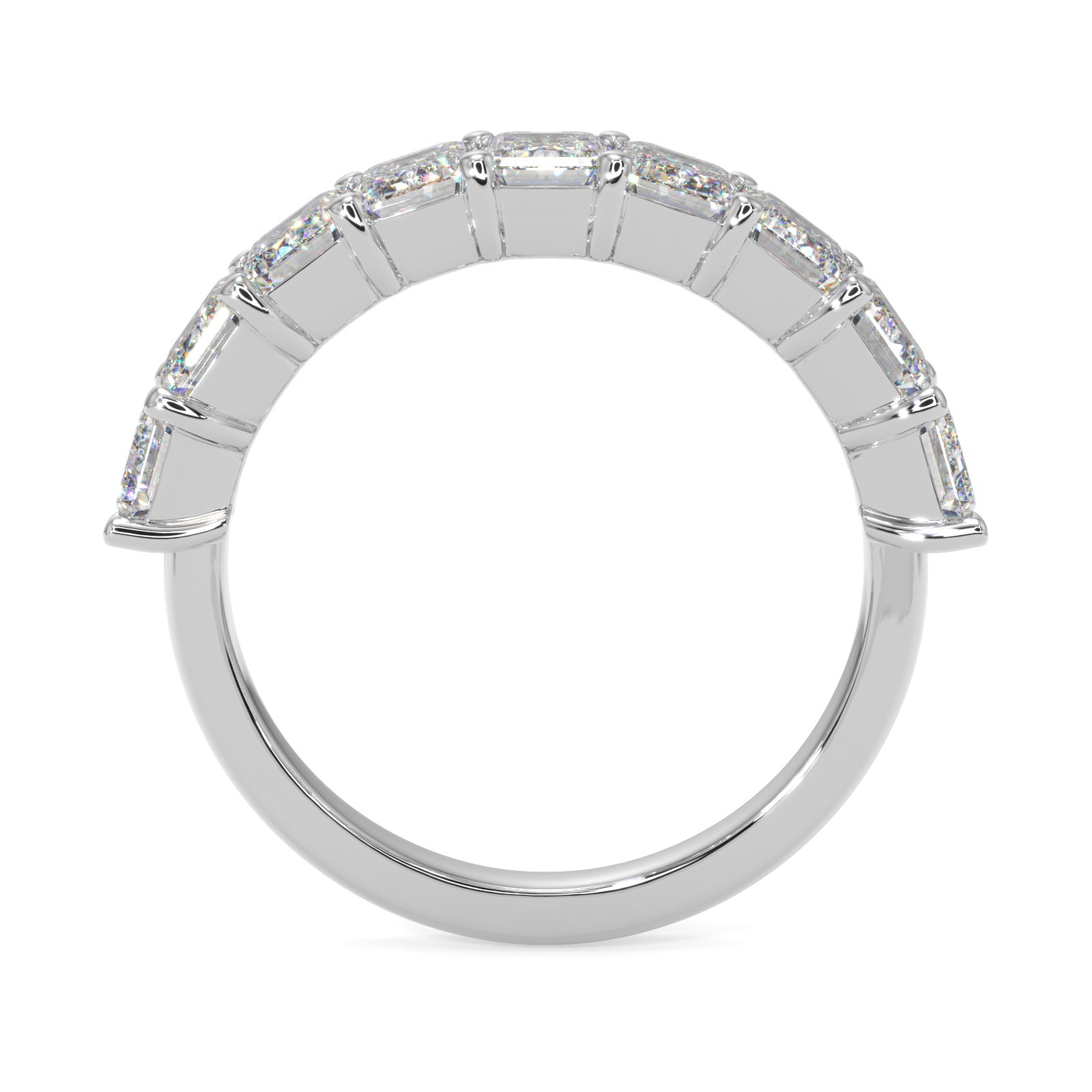 Emerald Cut Diamond Half Eternity Band