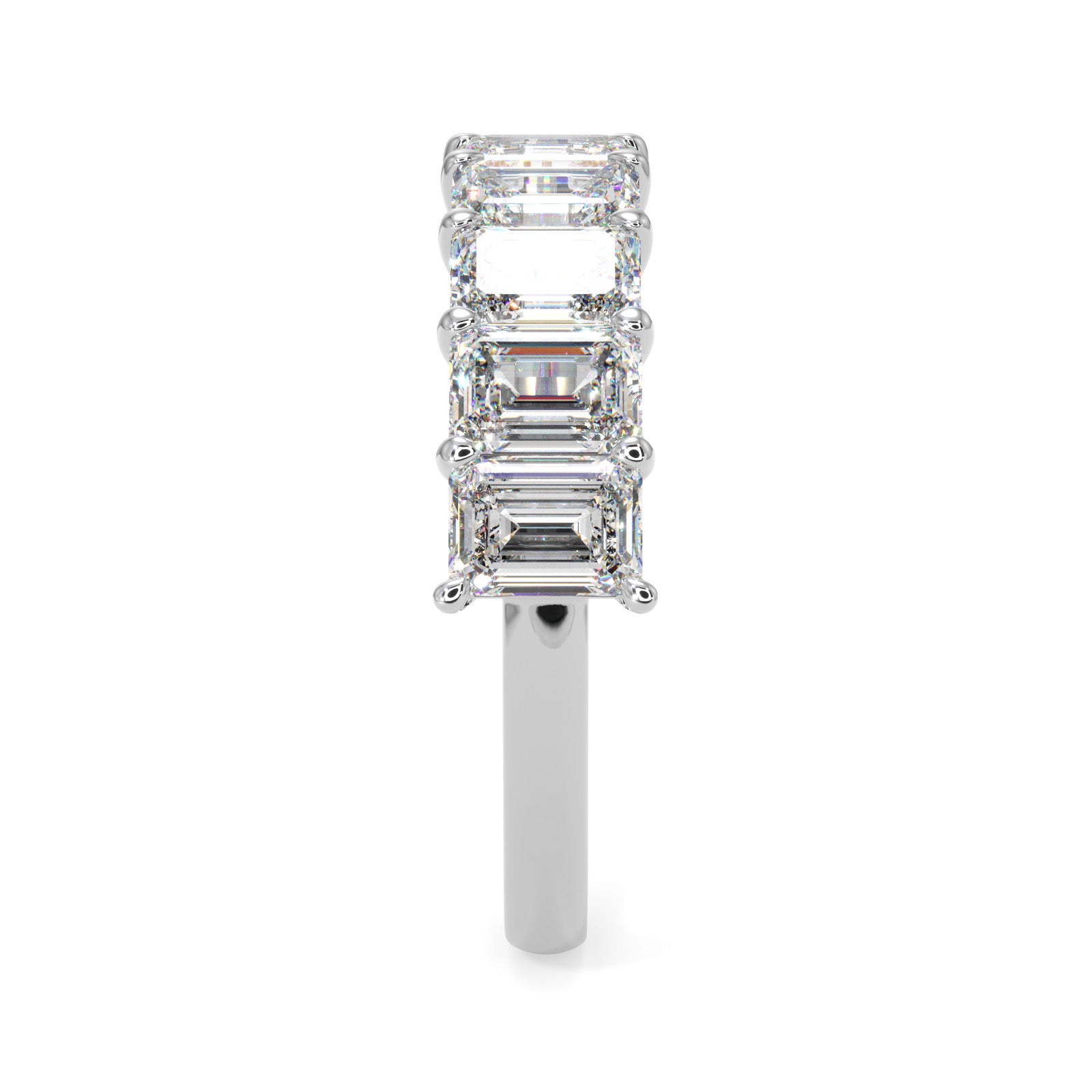 Emerald Cut Diamond Half Eternity Band