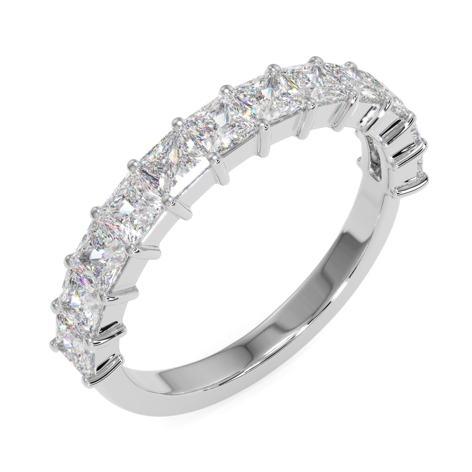 Princess Cut Diamond Half Eternity Band