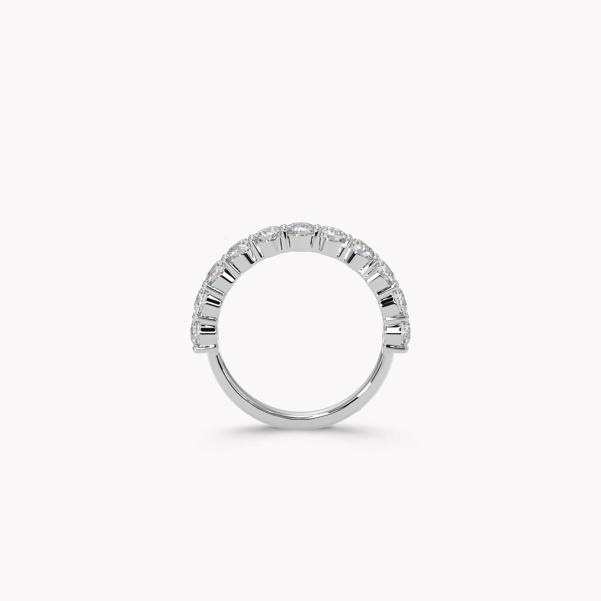 Round Diamond Half Eternity Band