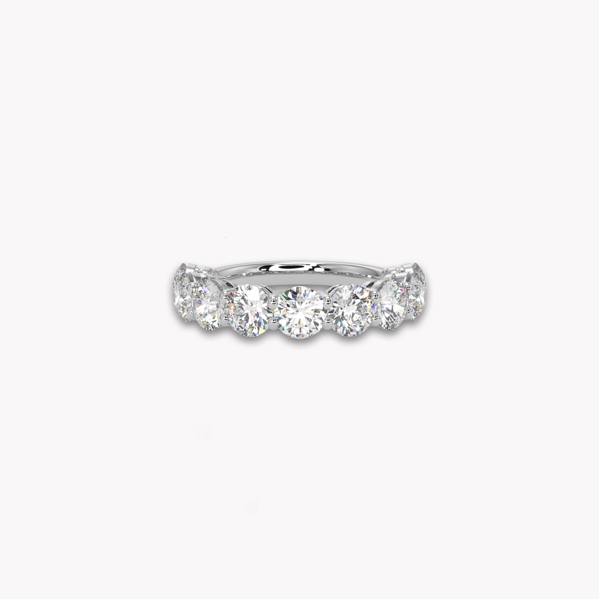 Round Diamond Half Eternity Band
