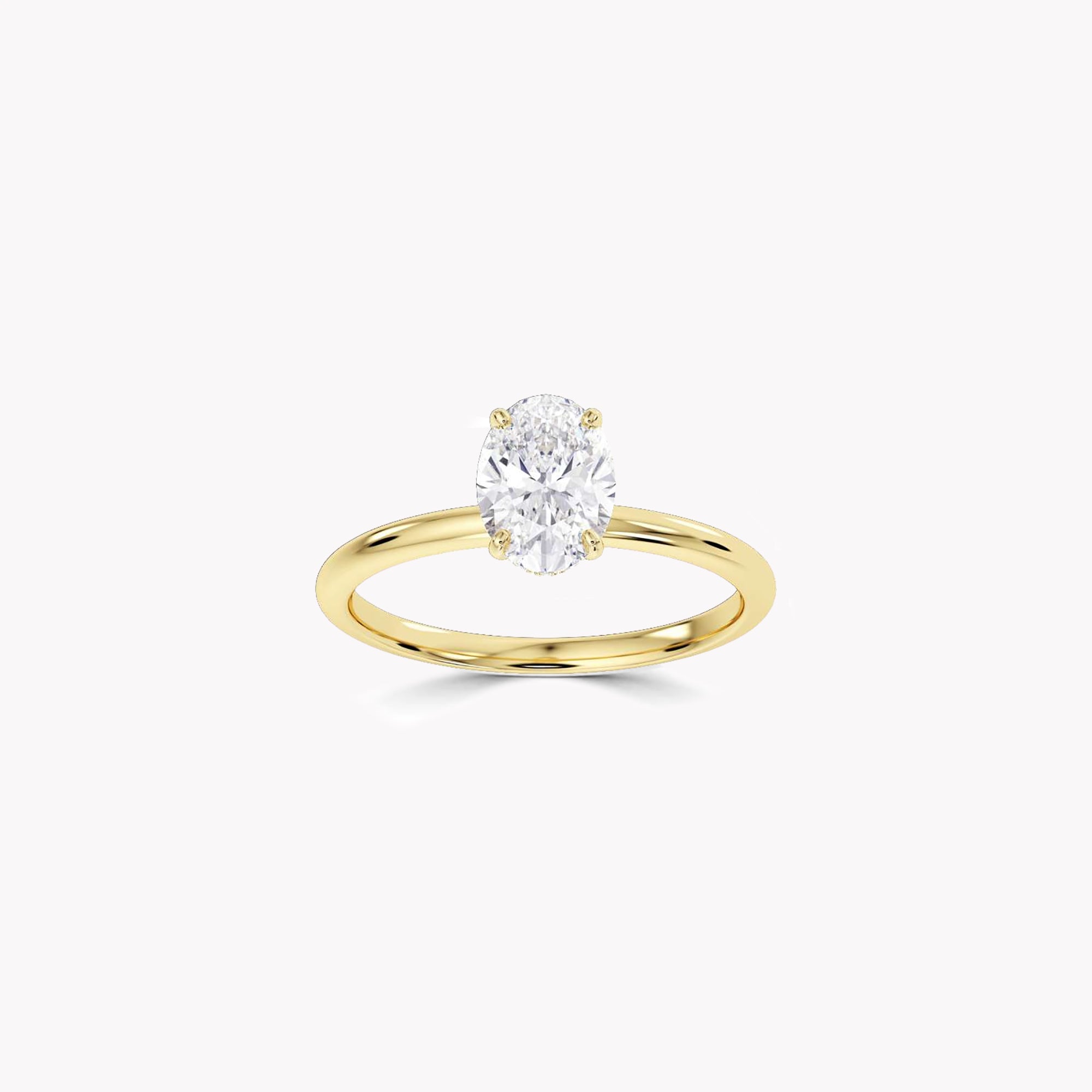 True Oval Cut Diamond Engagement Ring