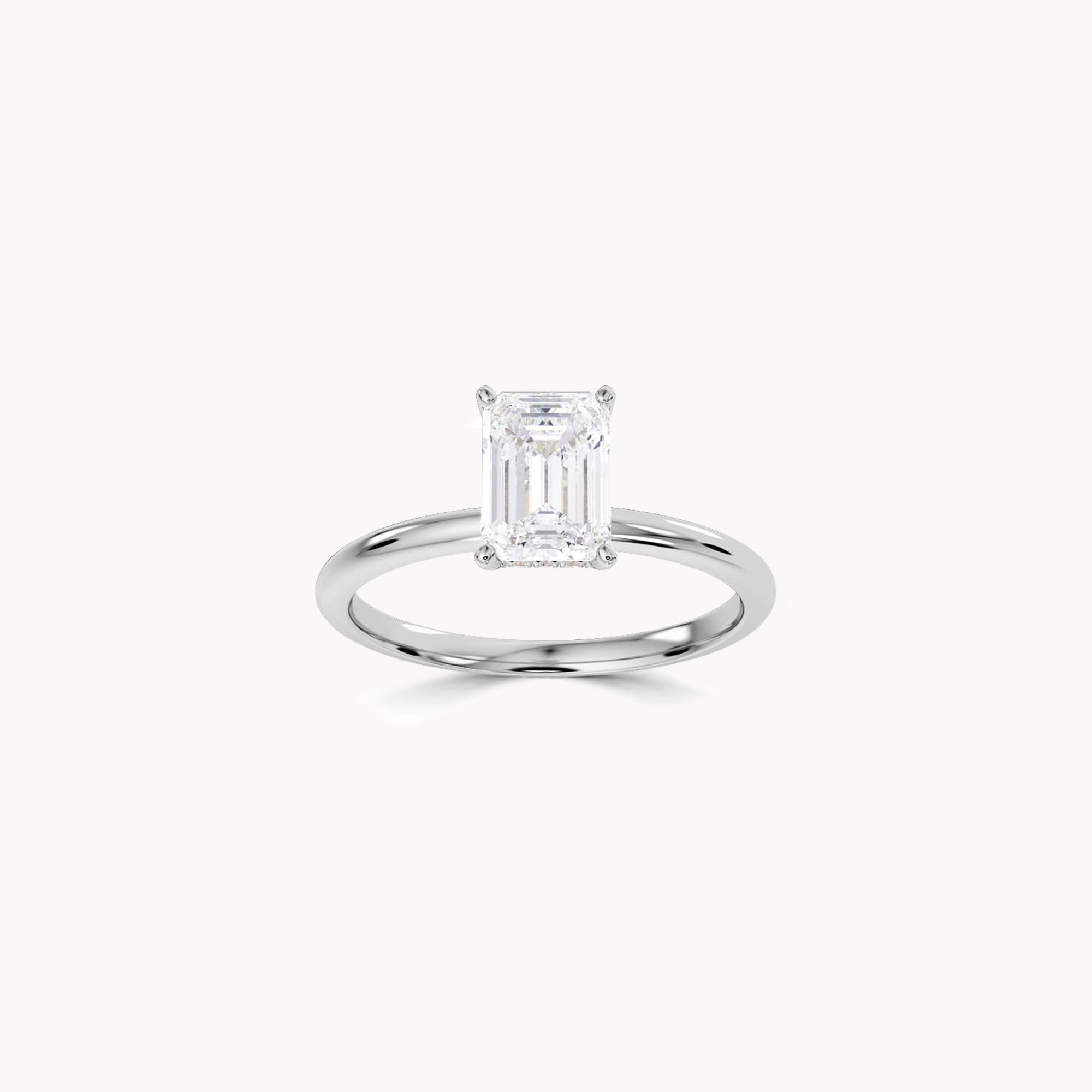 True Emerald Cut Diamond Engagement Ring