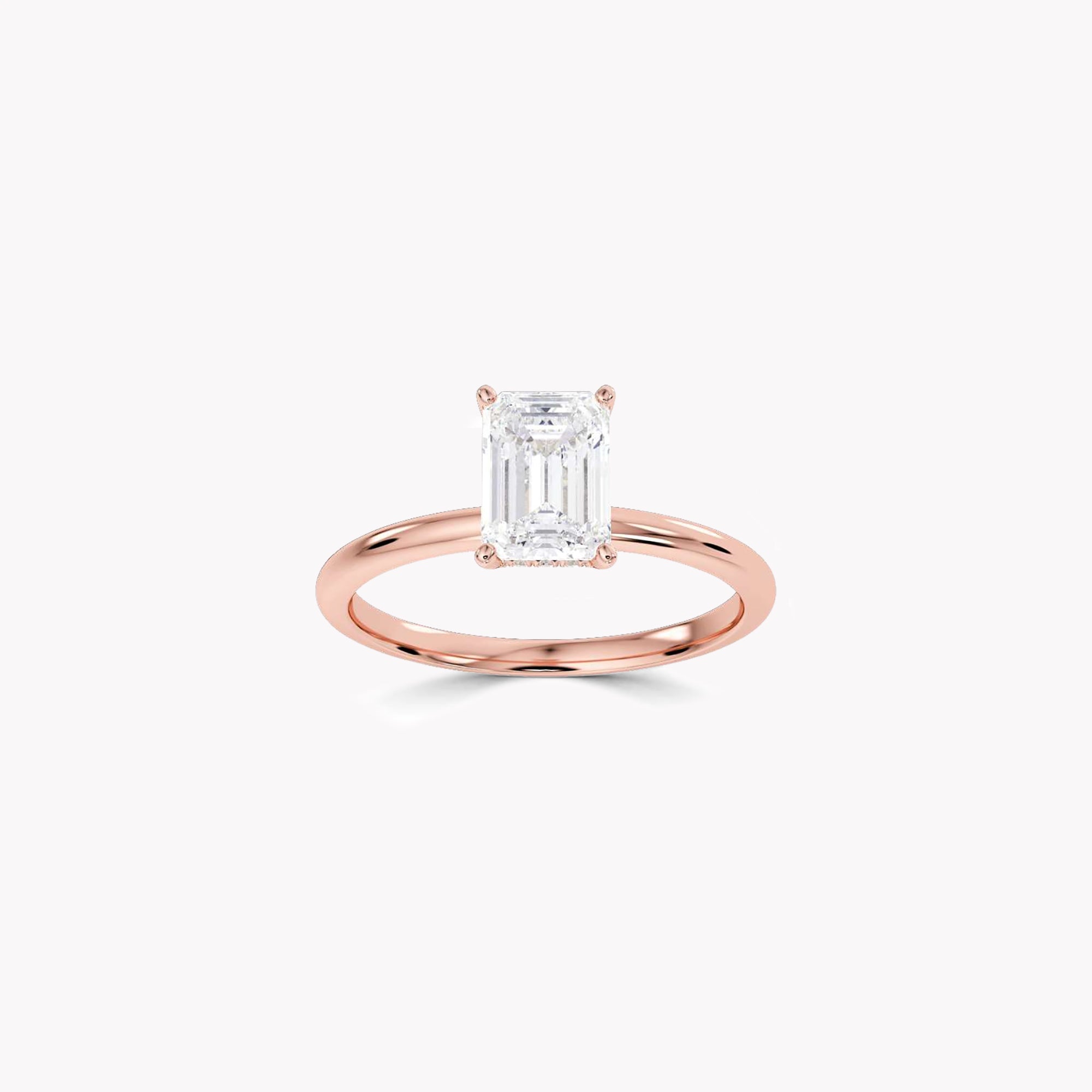 True Emerald Cut Diamond Engagement Ring