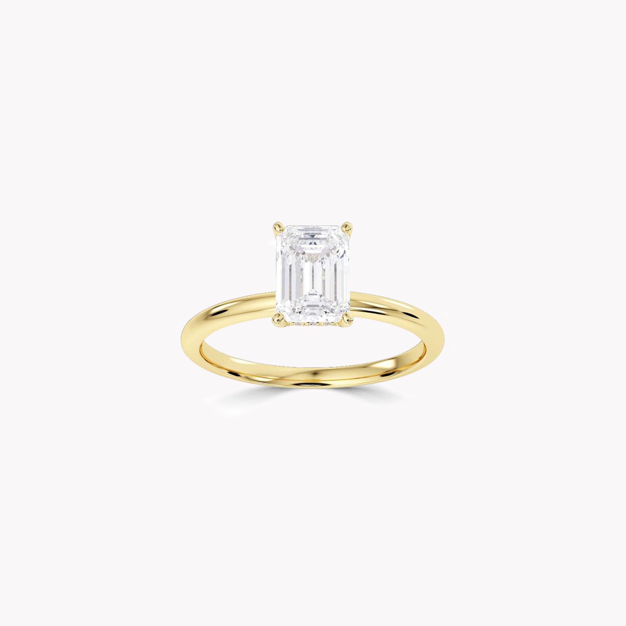 True Emerald Cut Diamond Engagement Ring