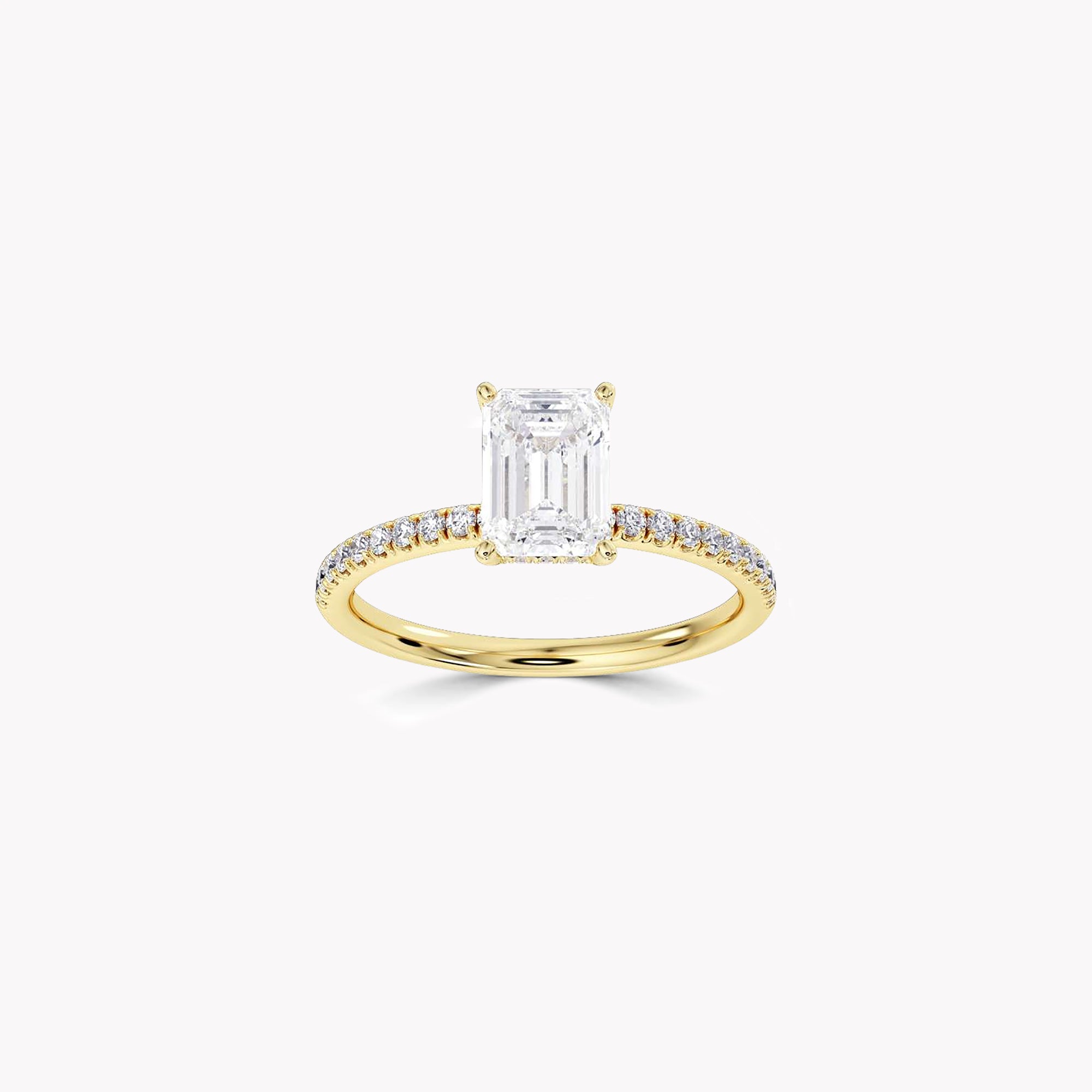 True Emerald Cut Diamond Engagement Ring