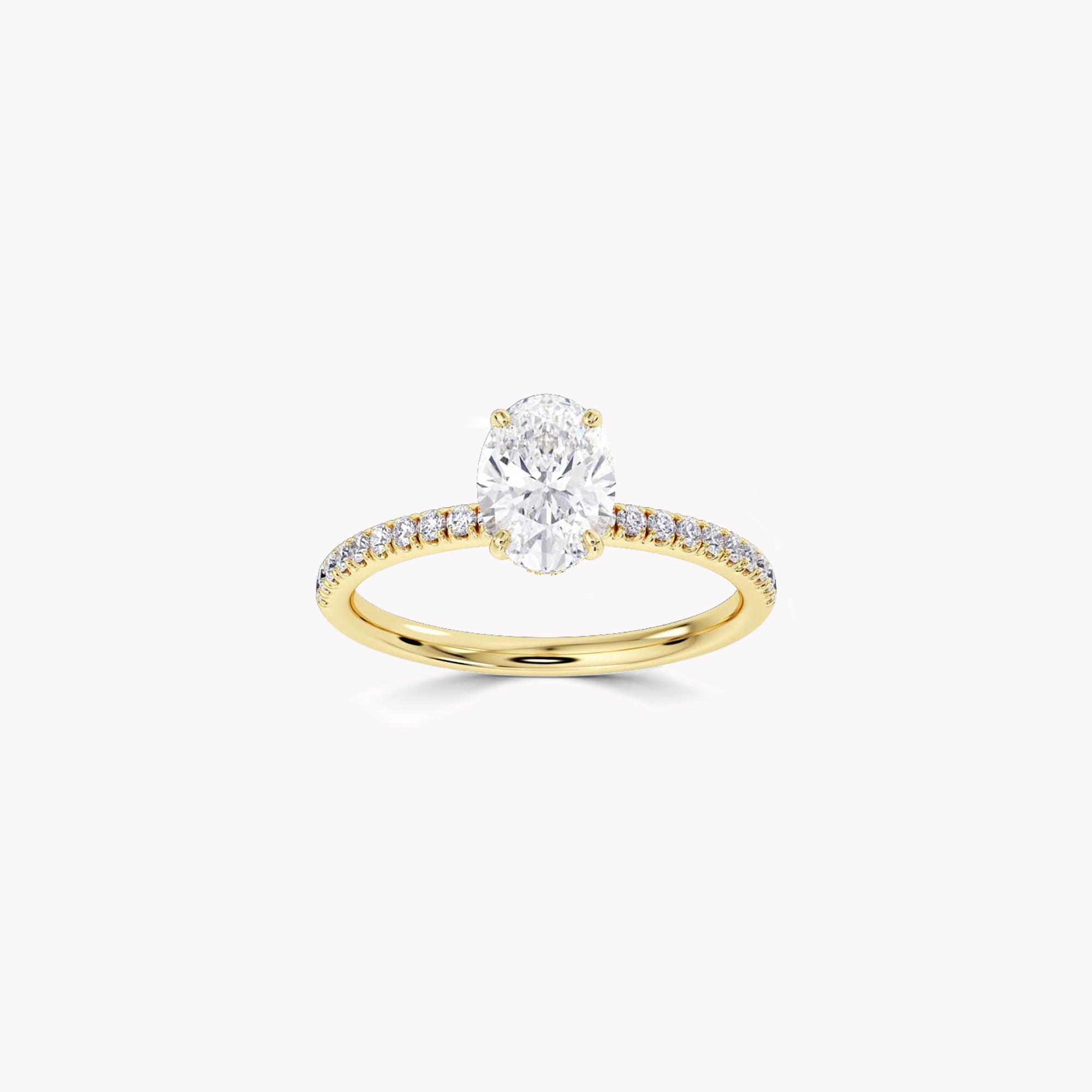 True Oval Cut Diamond Engagement Ring