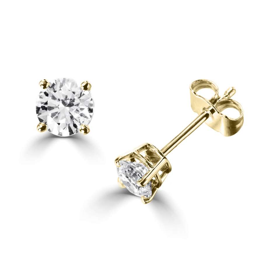 Round Diamond Stud Earrings