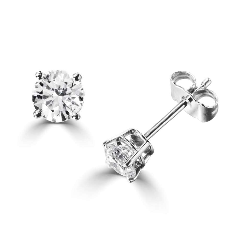 Round Diamond Stud Earrings