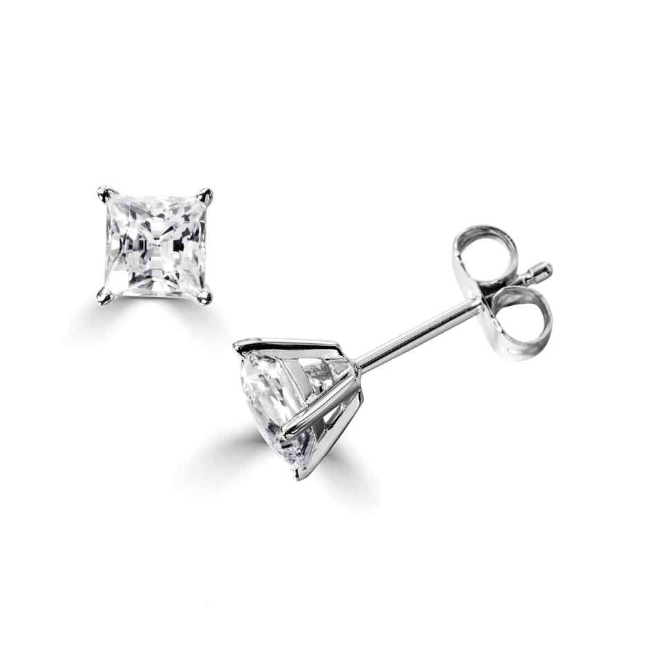 Princess Cut Diamond Stud Earrings