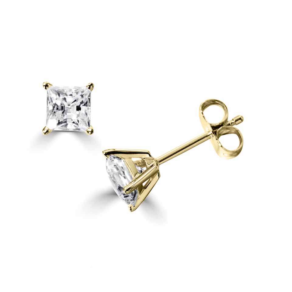 Princess Cut Diamond Stud Earrings
