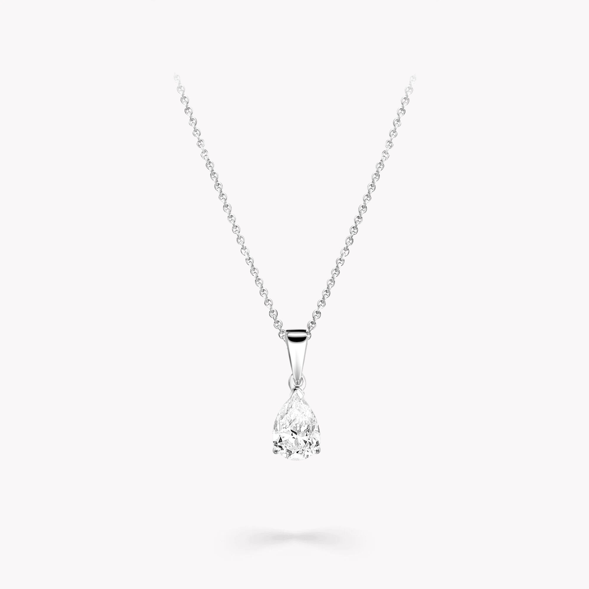 Pear Diamond Pendant Plain Bail