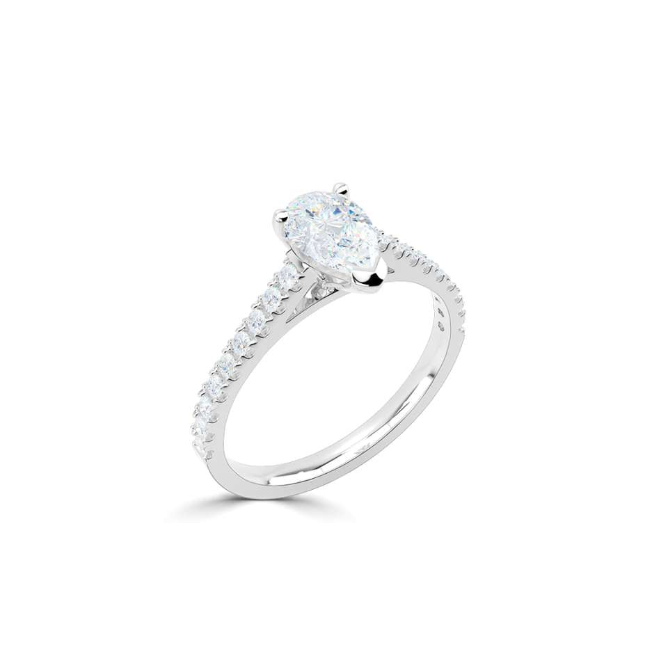 Aurora Pear Shape Diamond Engagement Ring