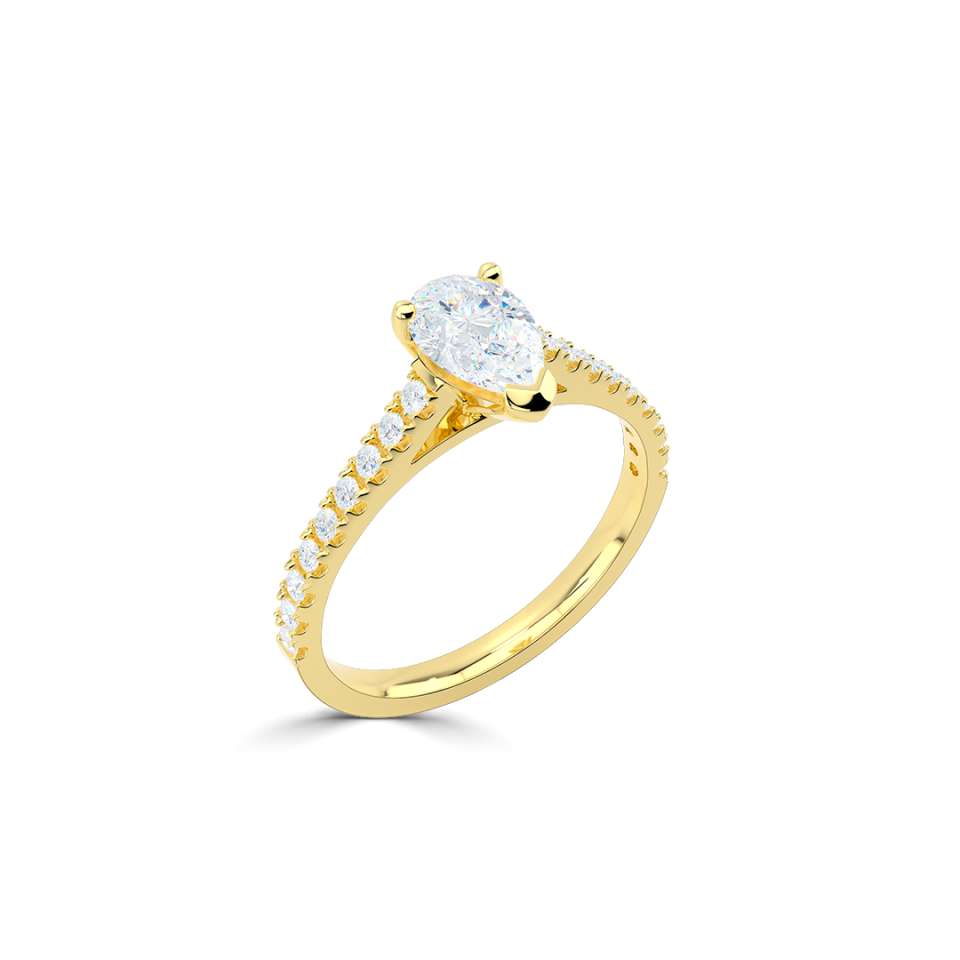 Aurora Pear Shape Diamond Engagement Ring