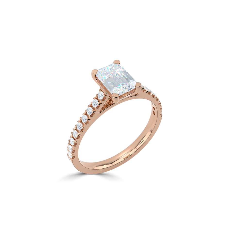Aurora Emerald Cut Diamond Engagement Ring