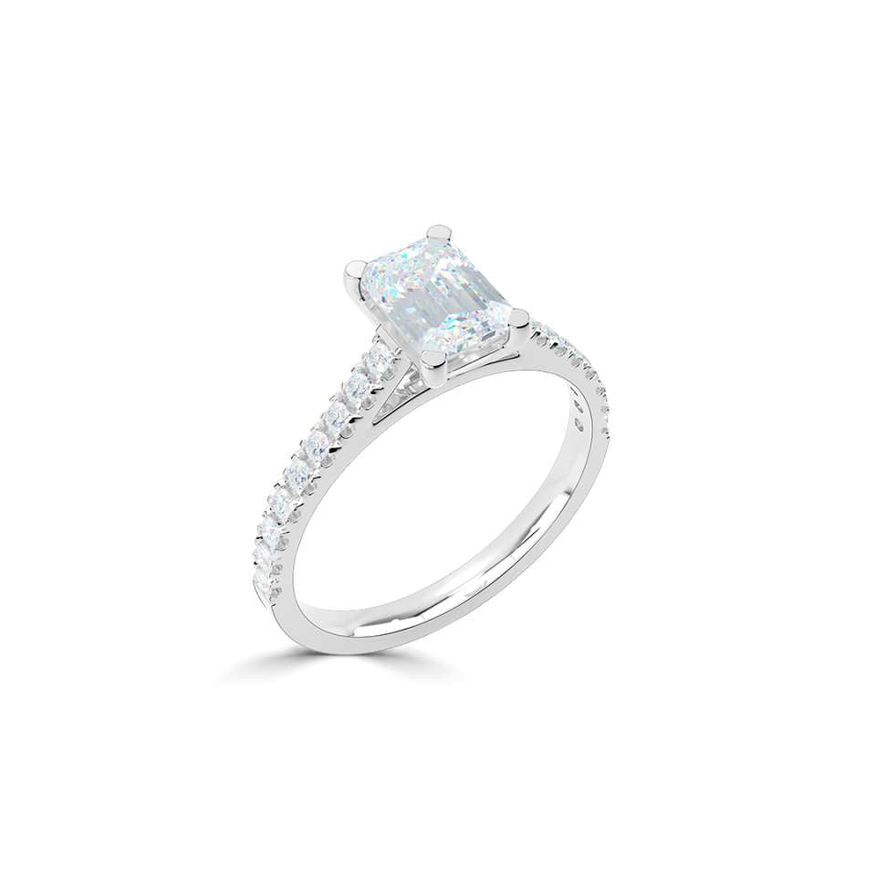 Aurora Emerald Cut Diamond Engagement Ring