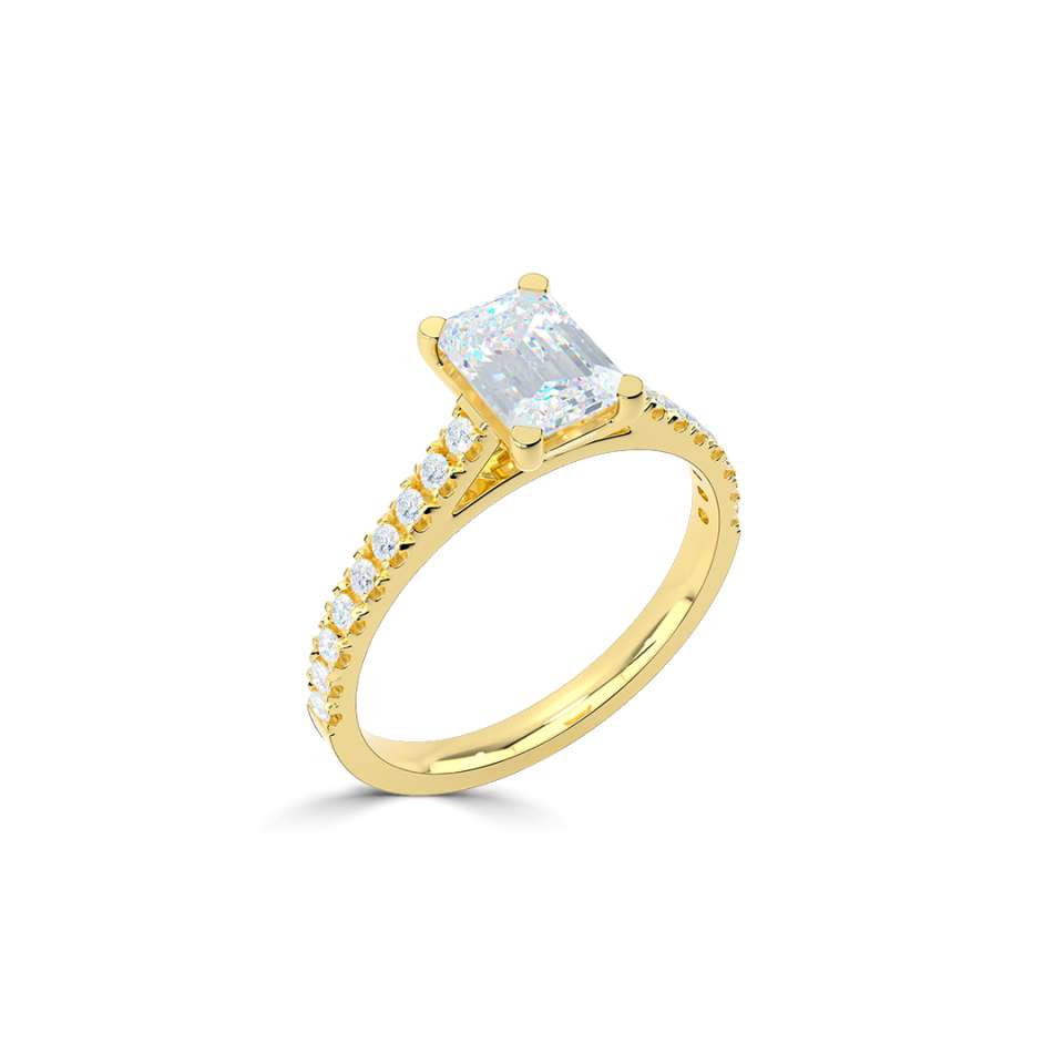 Aurora Emerald Cut Diamond Engagement Ring