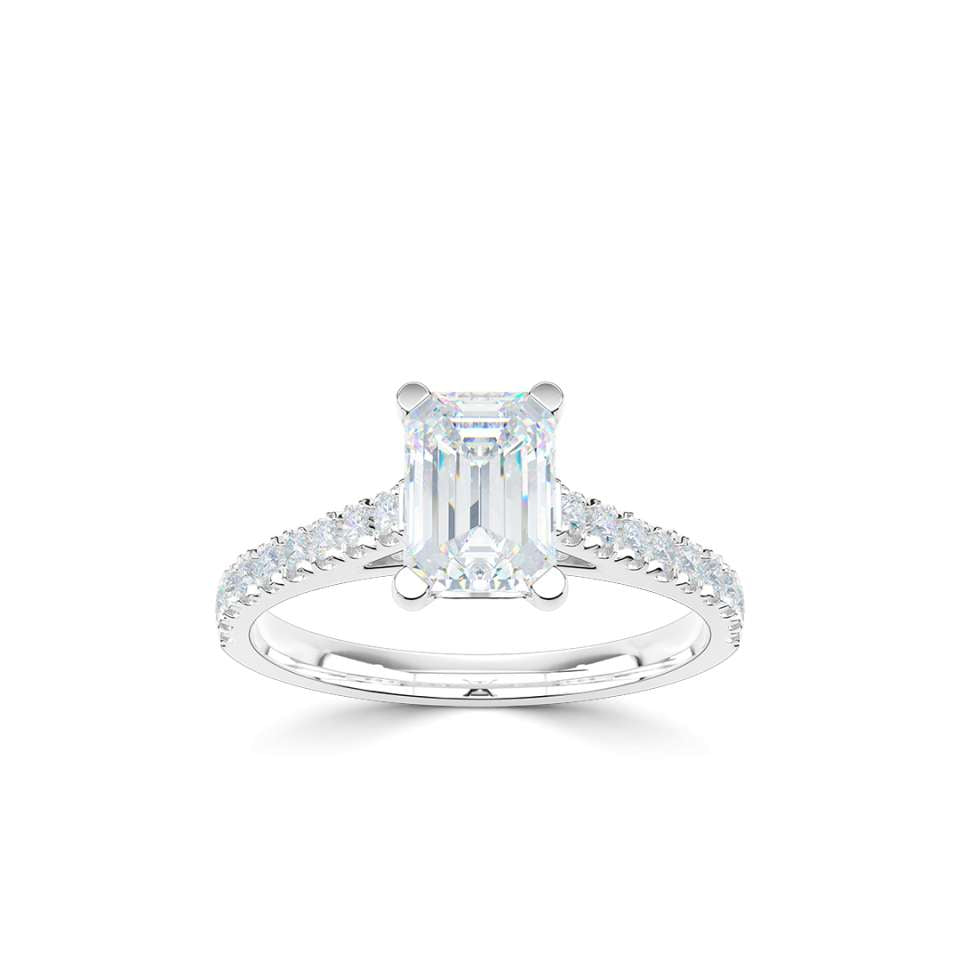 Aurora Emerald Cut Diamond Engagement Ring