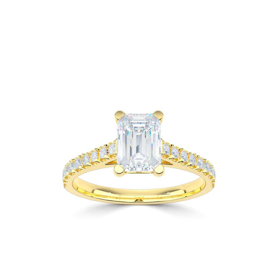 Aurora Emerald Cut Diamond Engagement Ring