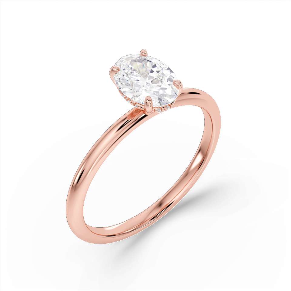 True Oval Cut Diamond Engagement Ring