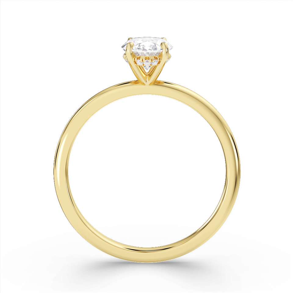 True Oval Cut Diamond Engagement Ring