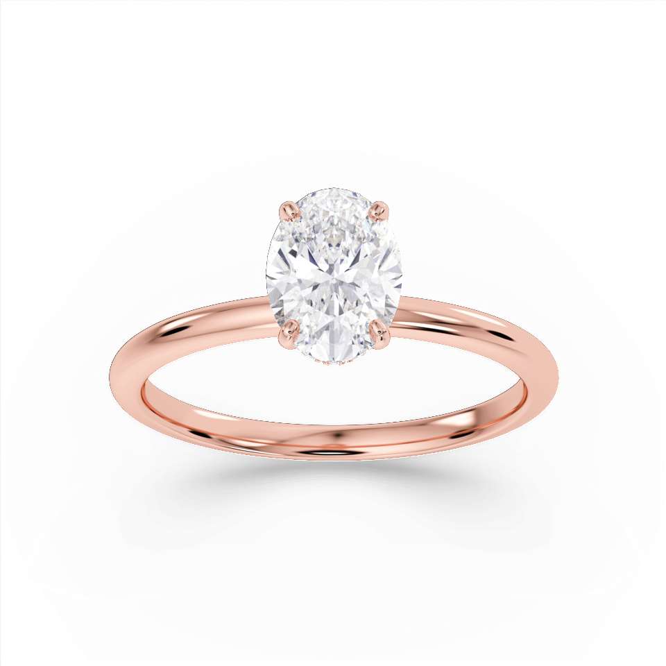 True Oval Cut Diamond Engagement Ring