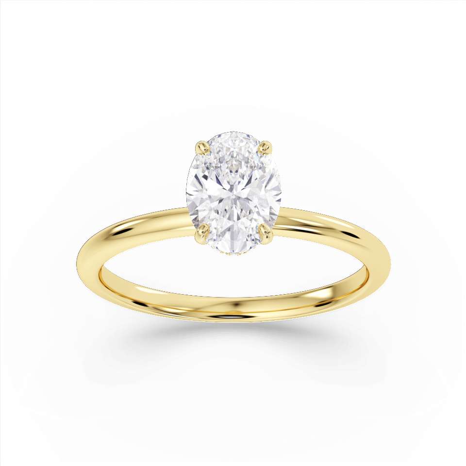 True Oval Cut Diamond Engagement Ring