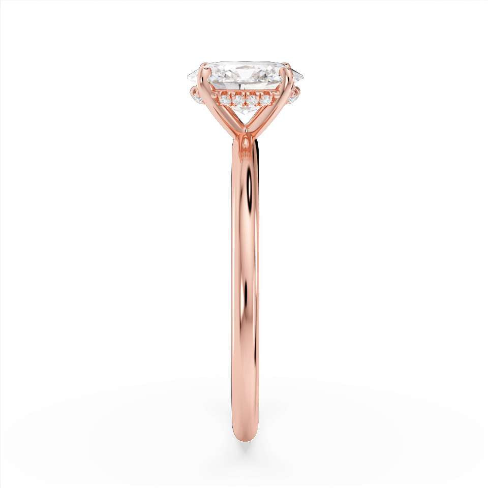True Oval Cut Diamond Engagement Ring