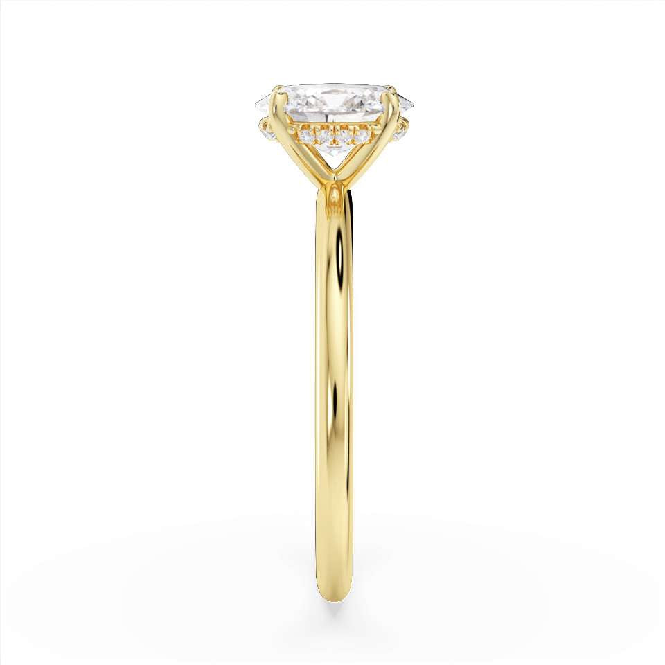True Oval Cut Diamond Engagement Ring