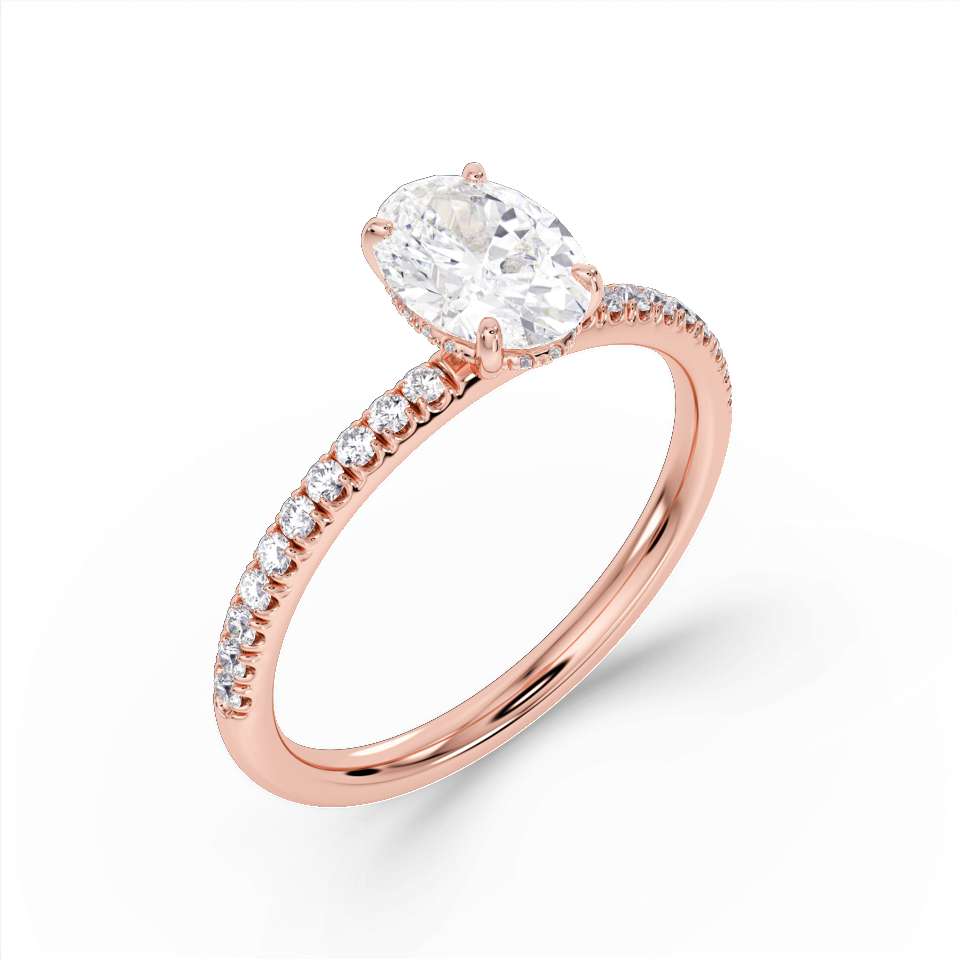 True Oval Cut Diamond Engagement Ring
