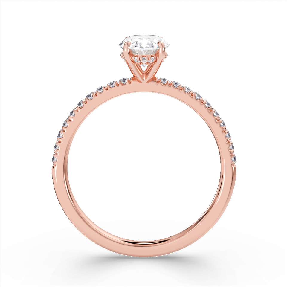 True Oval Cut Diamond Engagement Ring